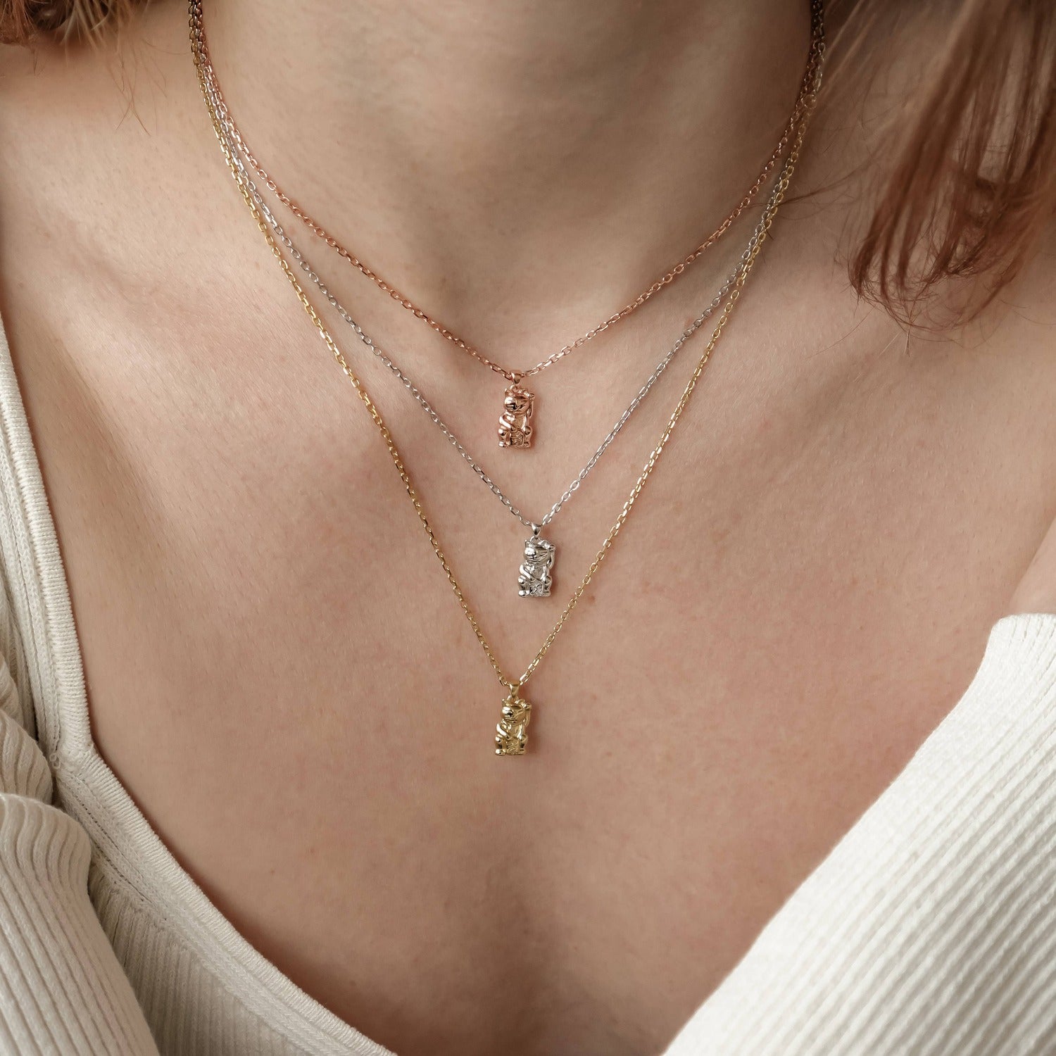 Collier Pendentif Lucky Chat Sterling Argent